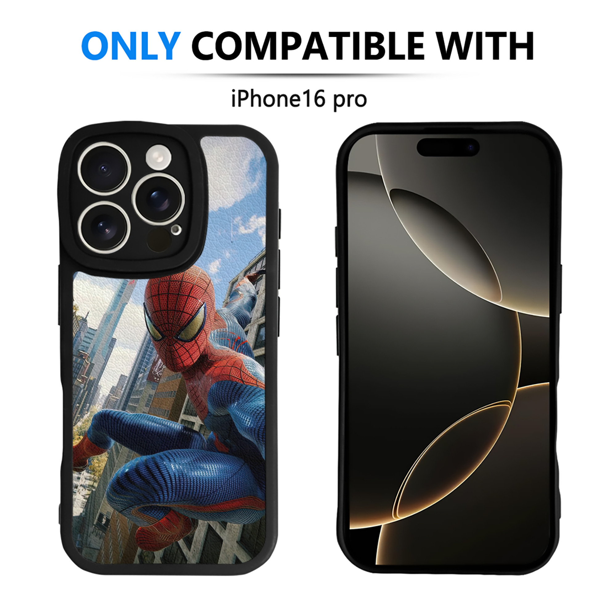 Spider Man スパイダーマン 【iPhone 16シリーズ対応】シリコンスマホケース（レザー調） 材質：シリコン